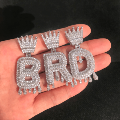 Custom Iced Crown Drip Pendants