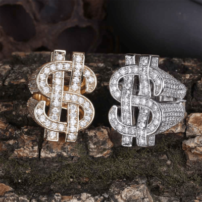Iced Out Dollar Sign Money Rings