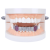 Fully Iced Purple and White Grillz