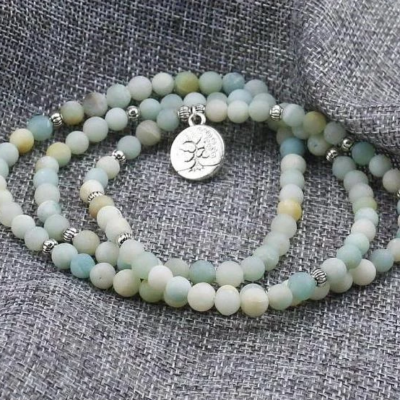 108 Mala Beads with Tree of Life Charm